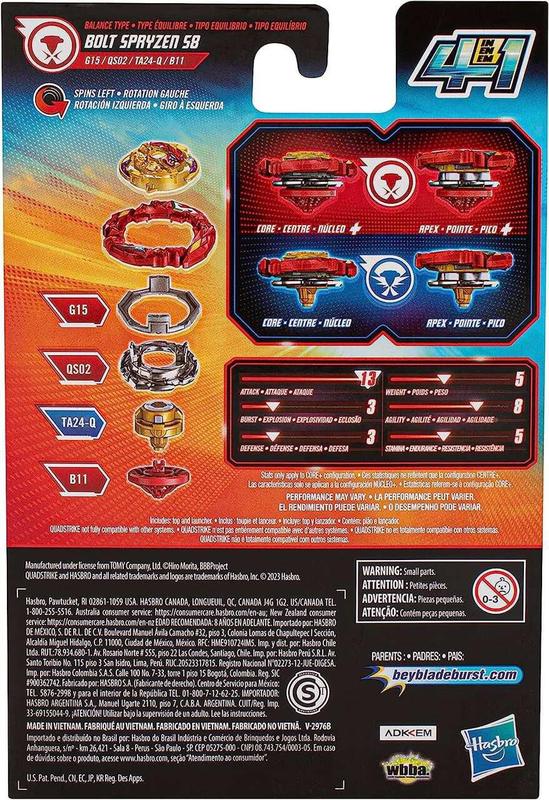 Beyblade Burst Quadstrike Bolt Spryzen S8 - Hasbro F6811